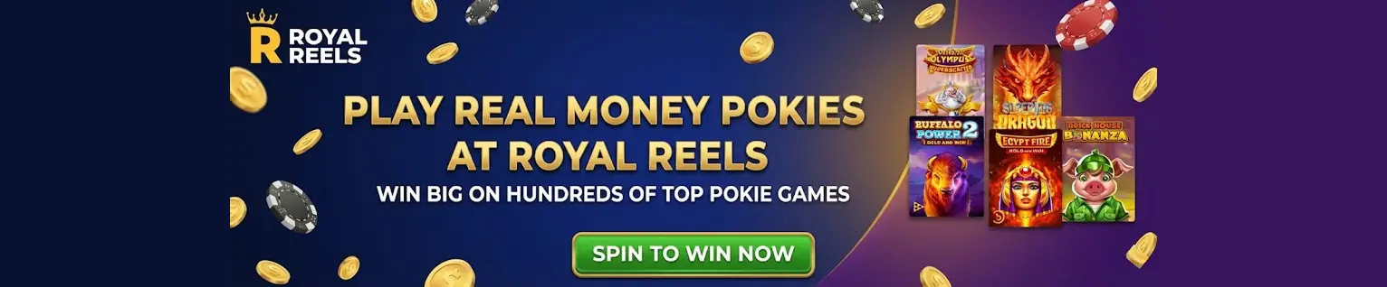 Pokie lobby Royal Reels website with real money games